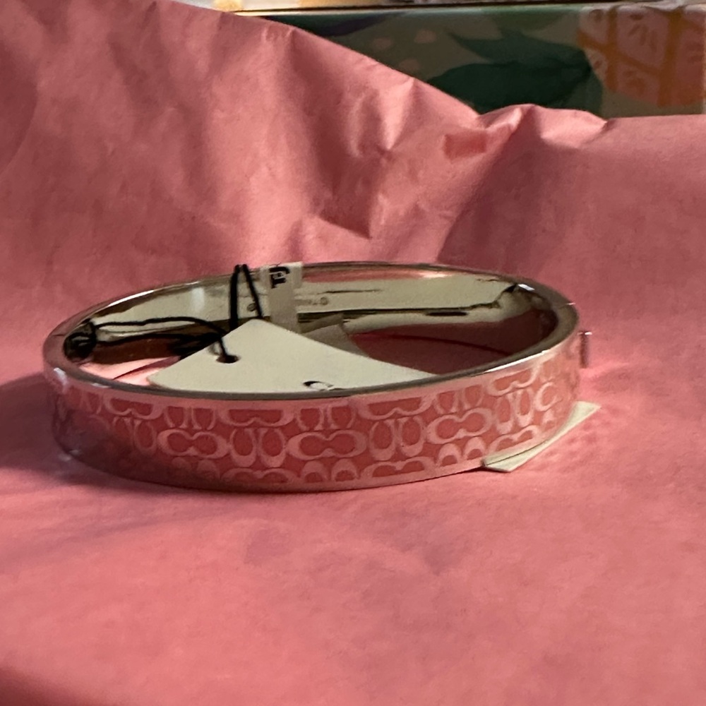 Silver/Pink Coach Bangle